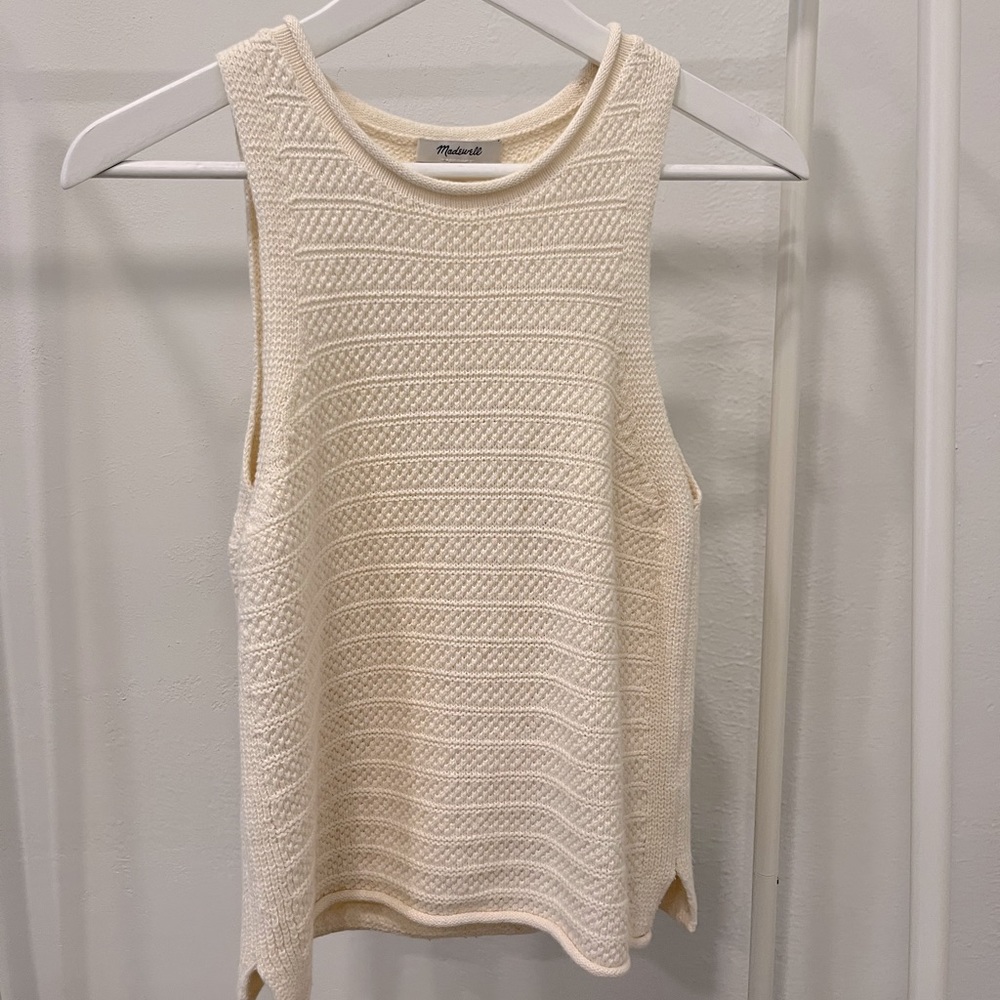 Madewell cream sweater tank, XXS